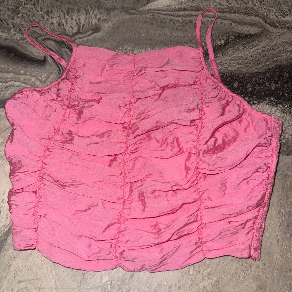 New With Tags Zara Pink Ruched Camisole Top